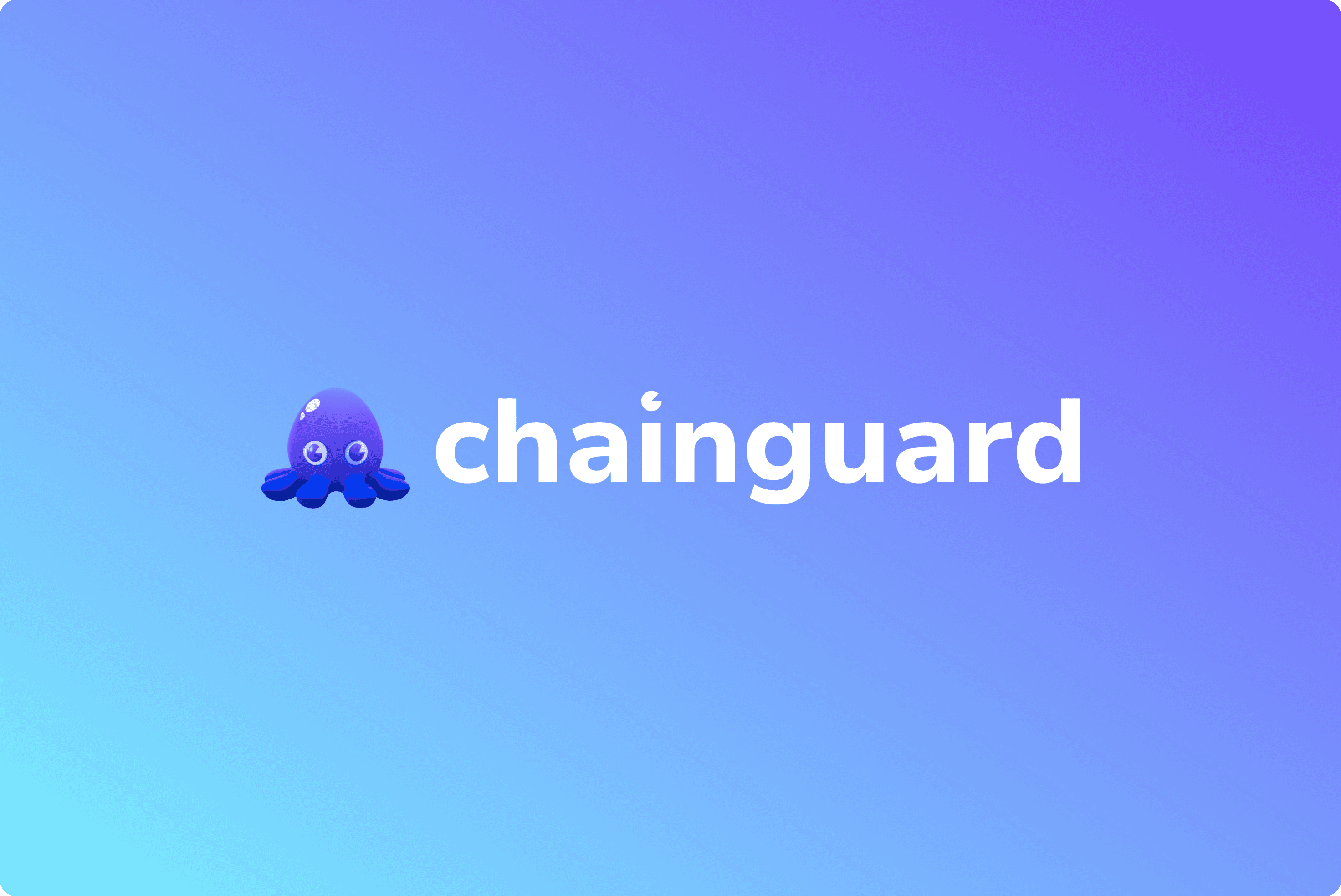 Chainguard logo with blue gradient background.