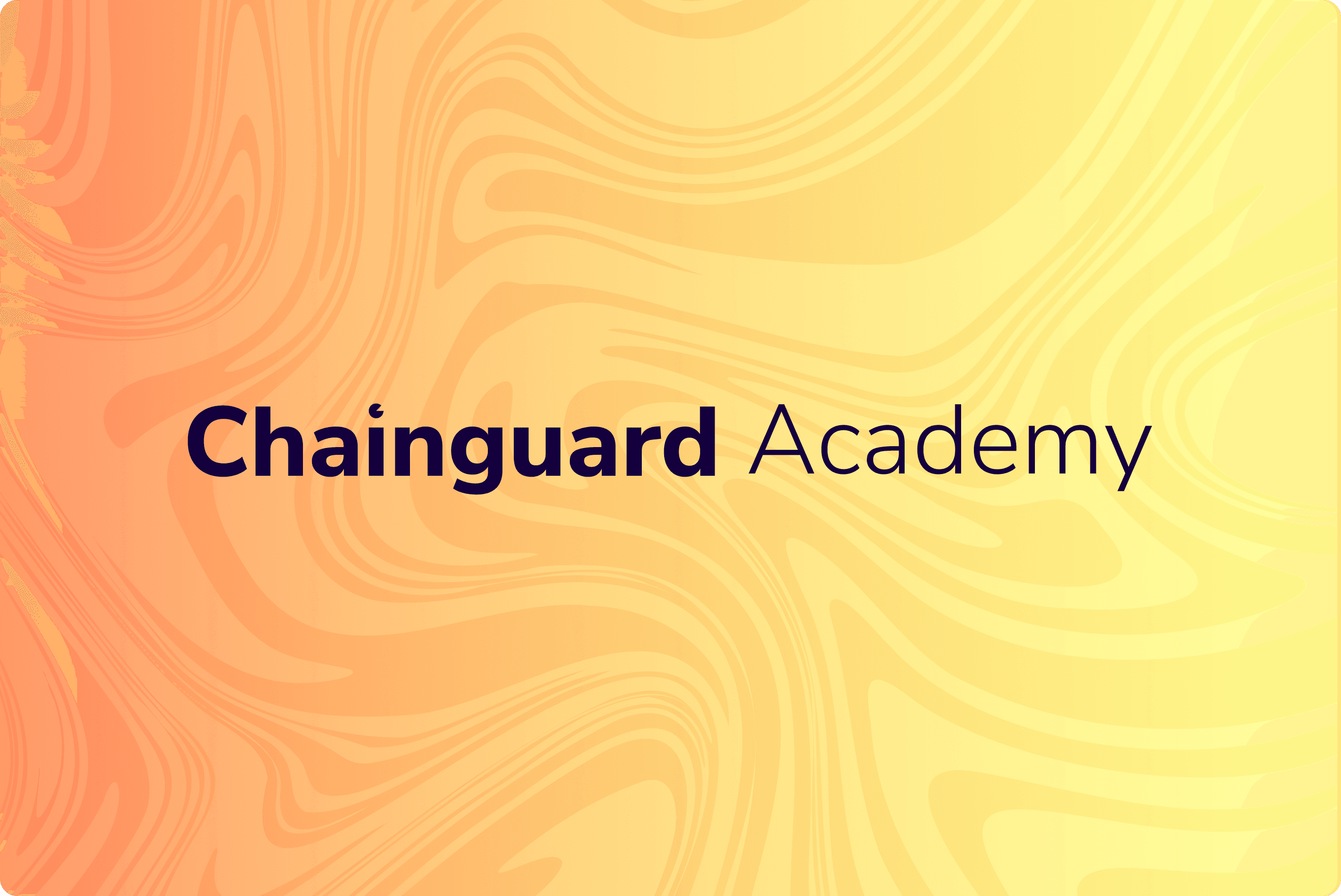 Image with text "Chainguard Academy" on stylized background.